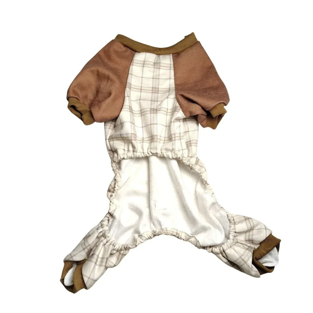 Koolaburra By UGG Xander Large Dog Pajamas With Brown Plaid Design